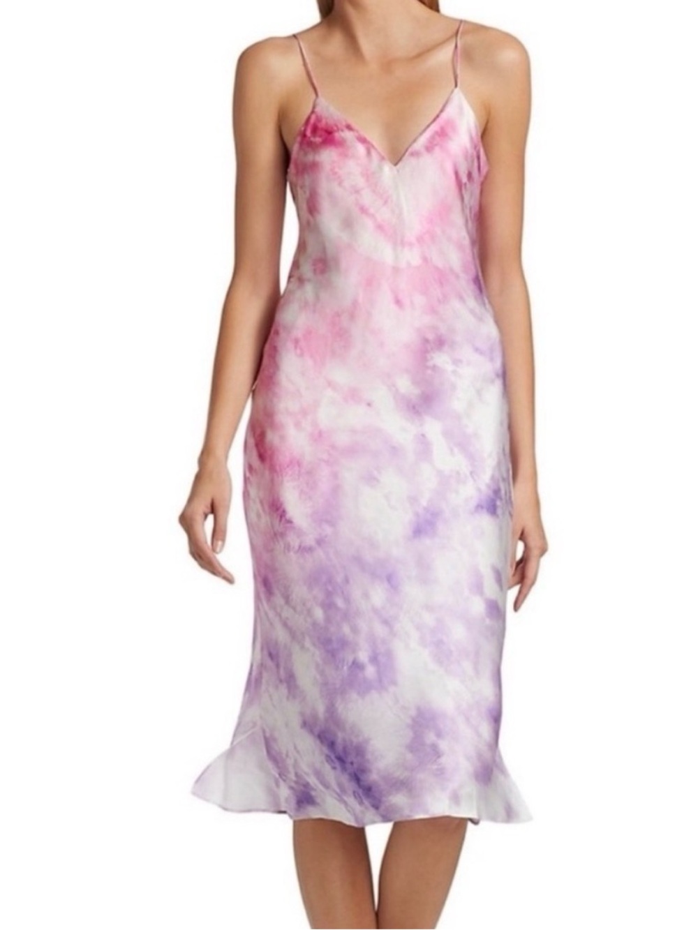 Cami NYC Pink & Purple Tie-Dye Slip Midi - Picture 3 of 8